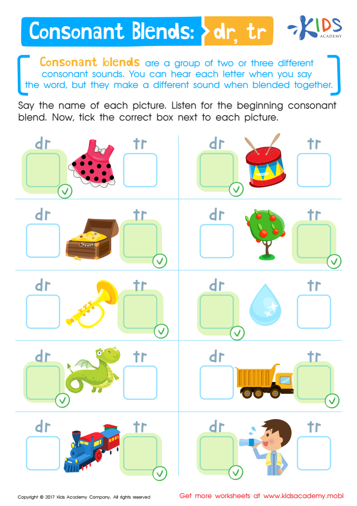 Consonant Blends Worksheets For Preschool And Kindergarten K5 