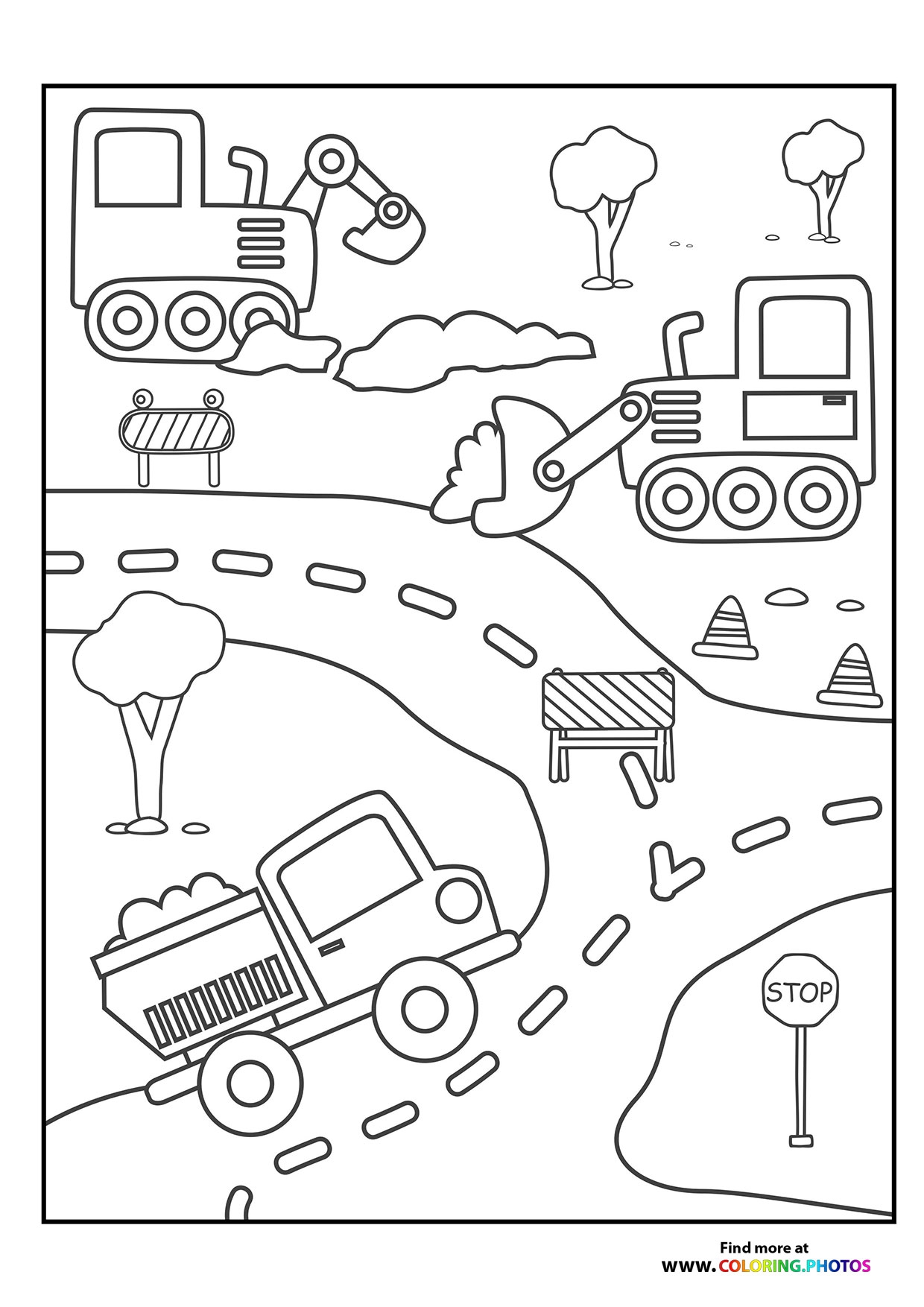Construction Site Coloring Pages For Kids