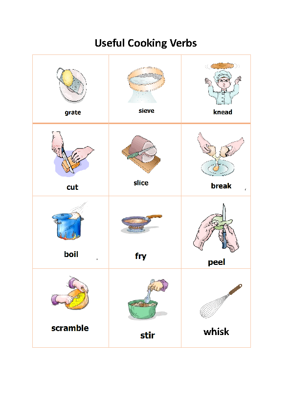 Cooking Skills Worksheets SkillsWorksheets