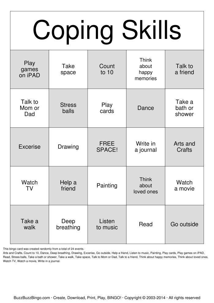 Coping Skills For Kids Worksheets Matching Coping Skills Worksheets