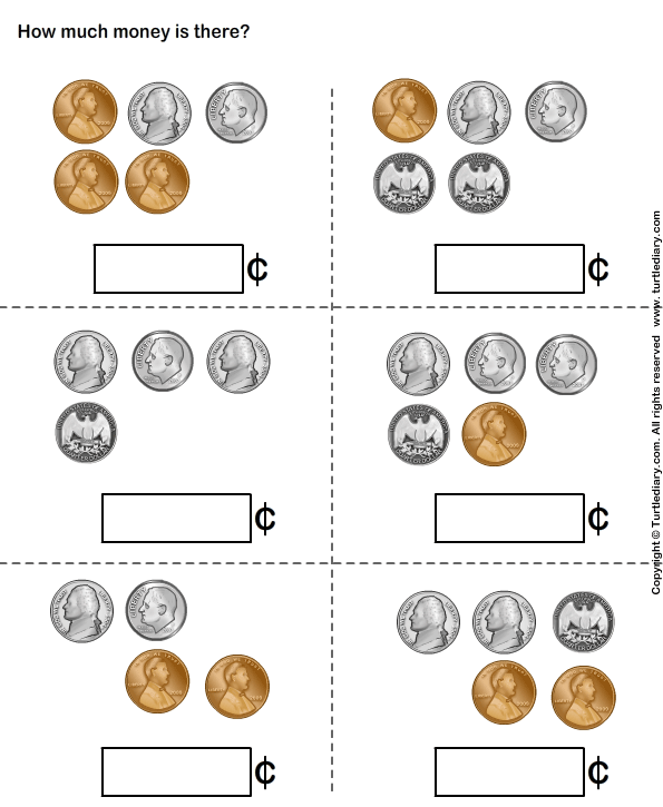 Counting Coins Worksheets