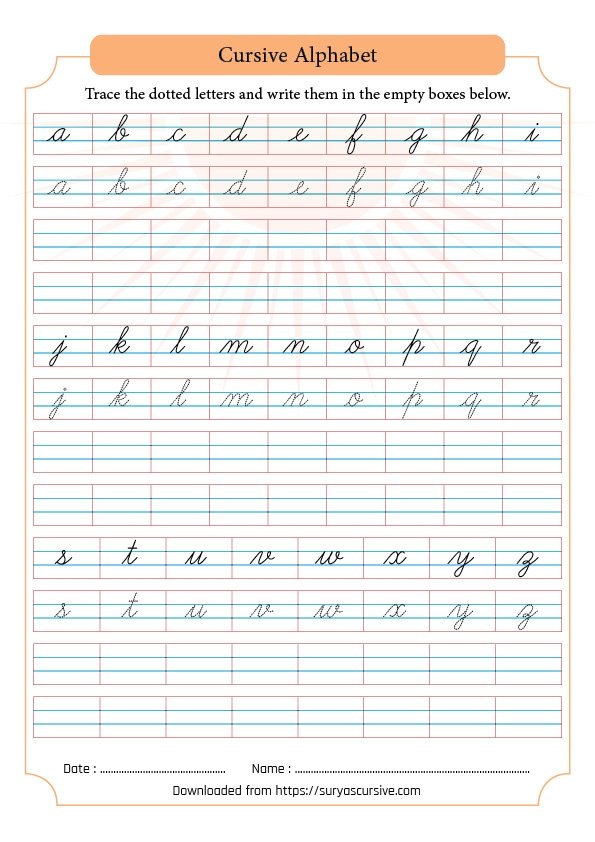 cursive handwriting worksheets pdf