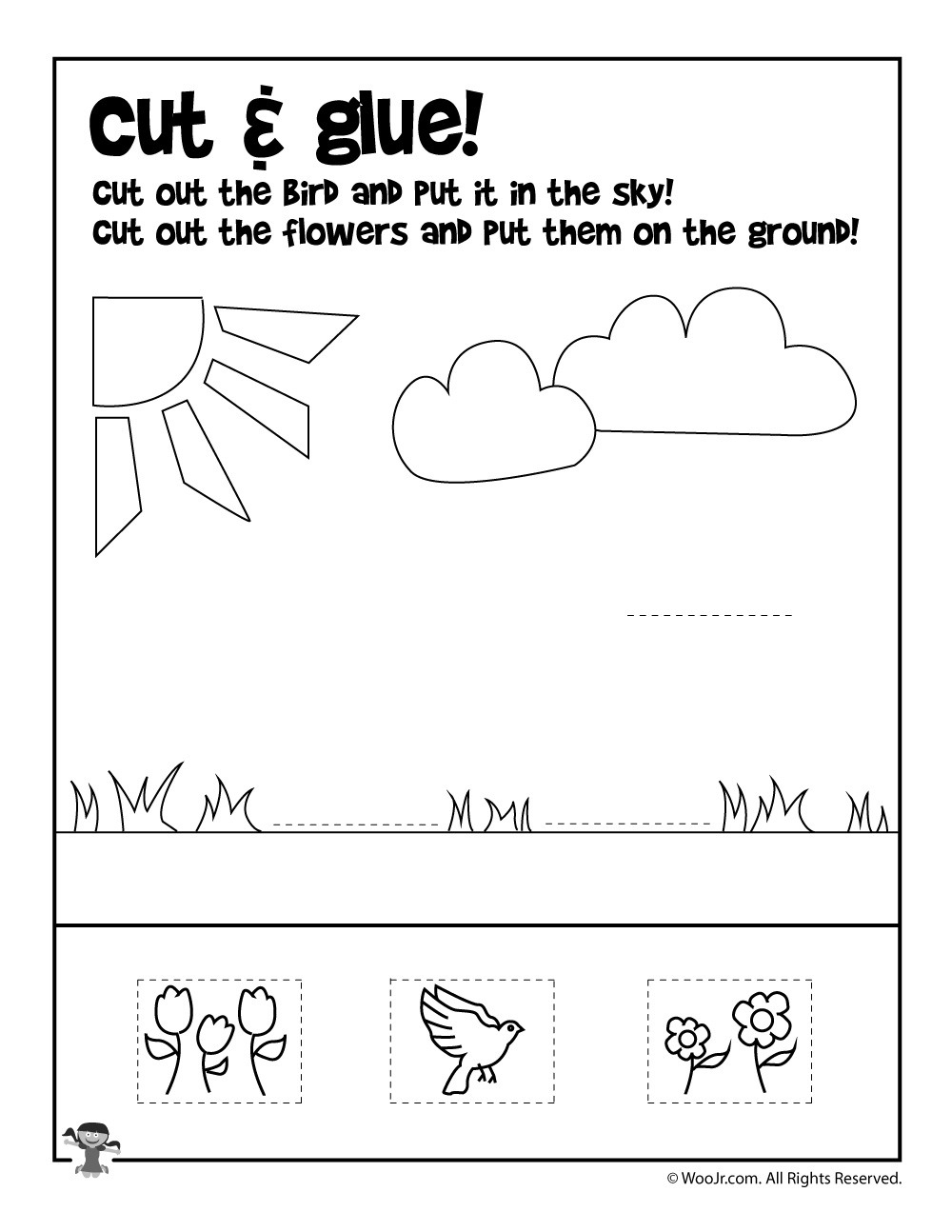 kids color and cut activity
