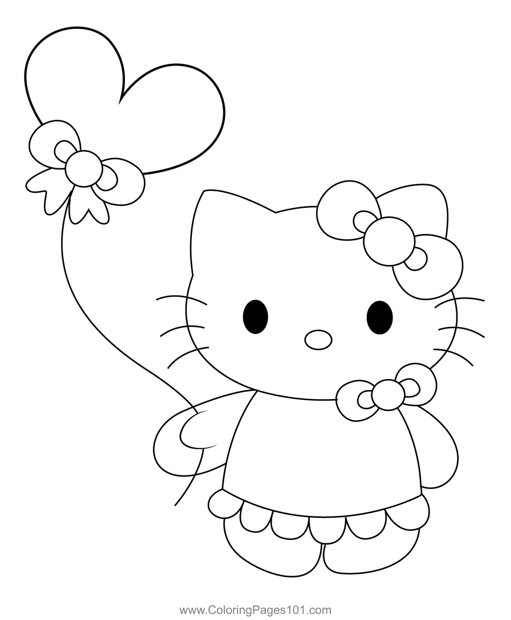 Hello Kitty free coloring sheet