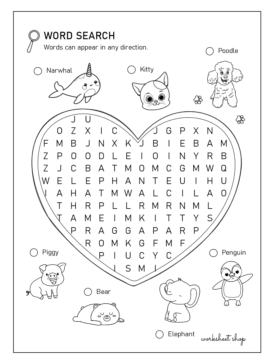 cute worksheets for preschool