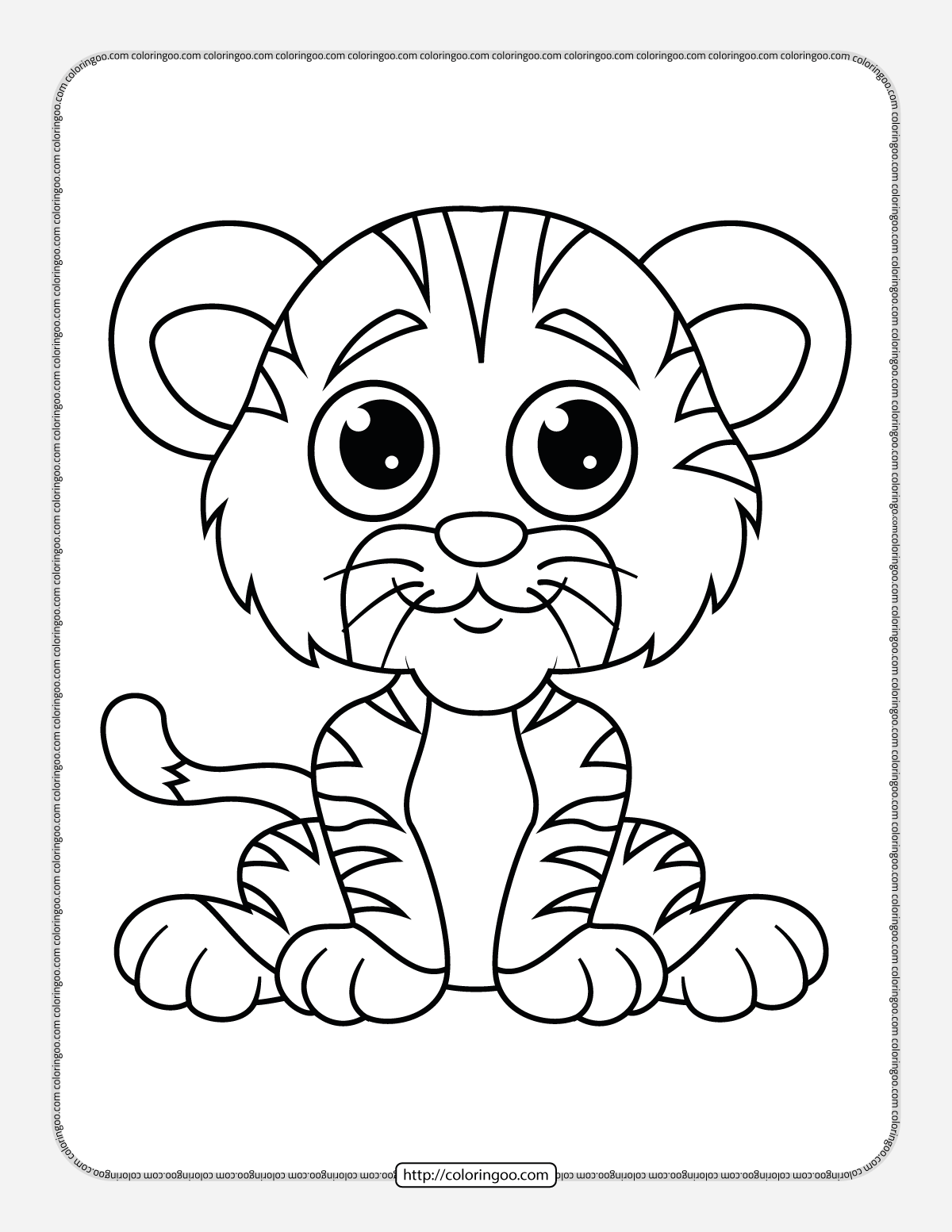 Cute Baby Tiger Coloring Pages Printable Coloring Pages
