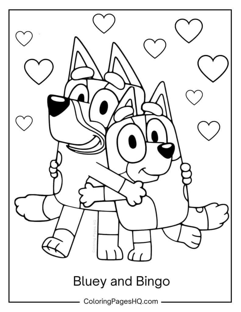 Cute Bluey Coloring Pages Free PDF Printables Coloring Pages HQ