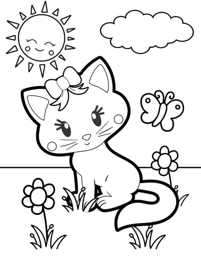 free printable cat coloring page