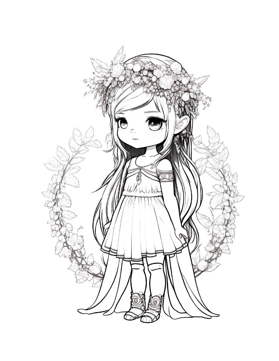 Cute Girl Coloring Page Download Printable PDF Templateroller