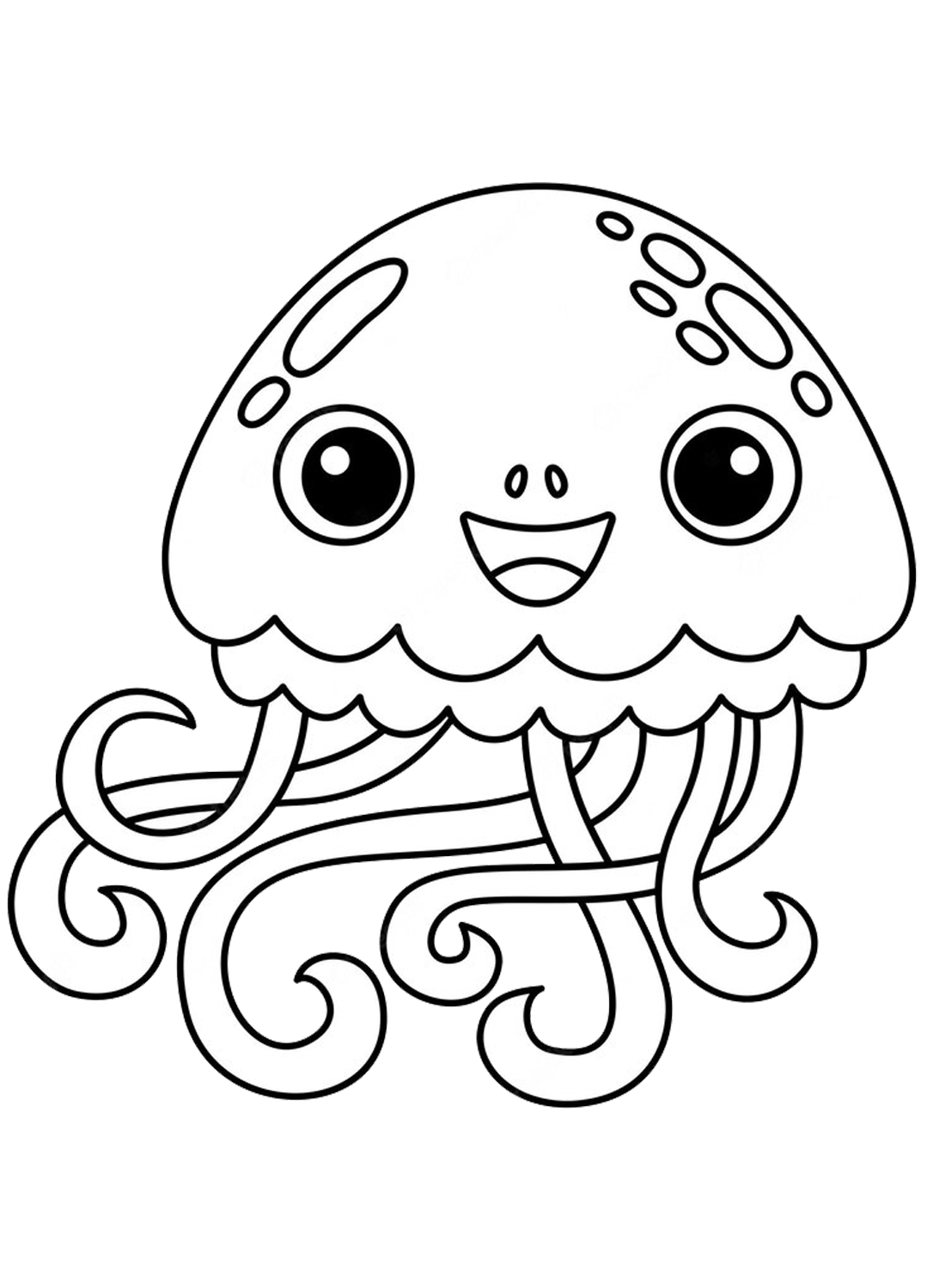 Cute Jellyfish Coloring Page Free Printable Coloring Pages