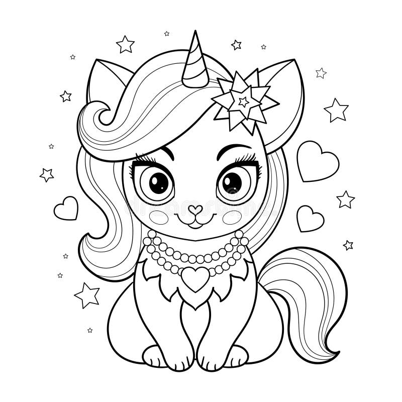 Cute Kitty Cat Unicorn Coloring Page Unicorn Coloring 55 OFF