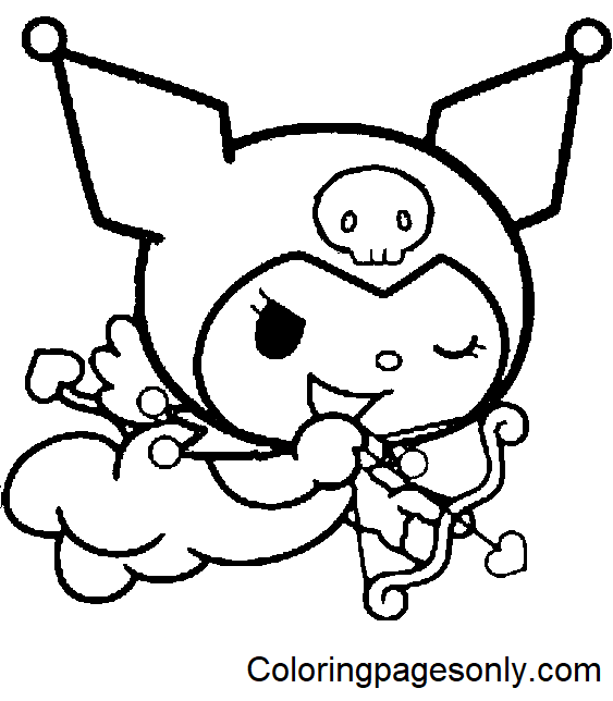 Cute Kuromi Cupid Coloring Page Free Printable Coloring Pages Hello
