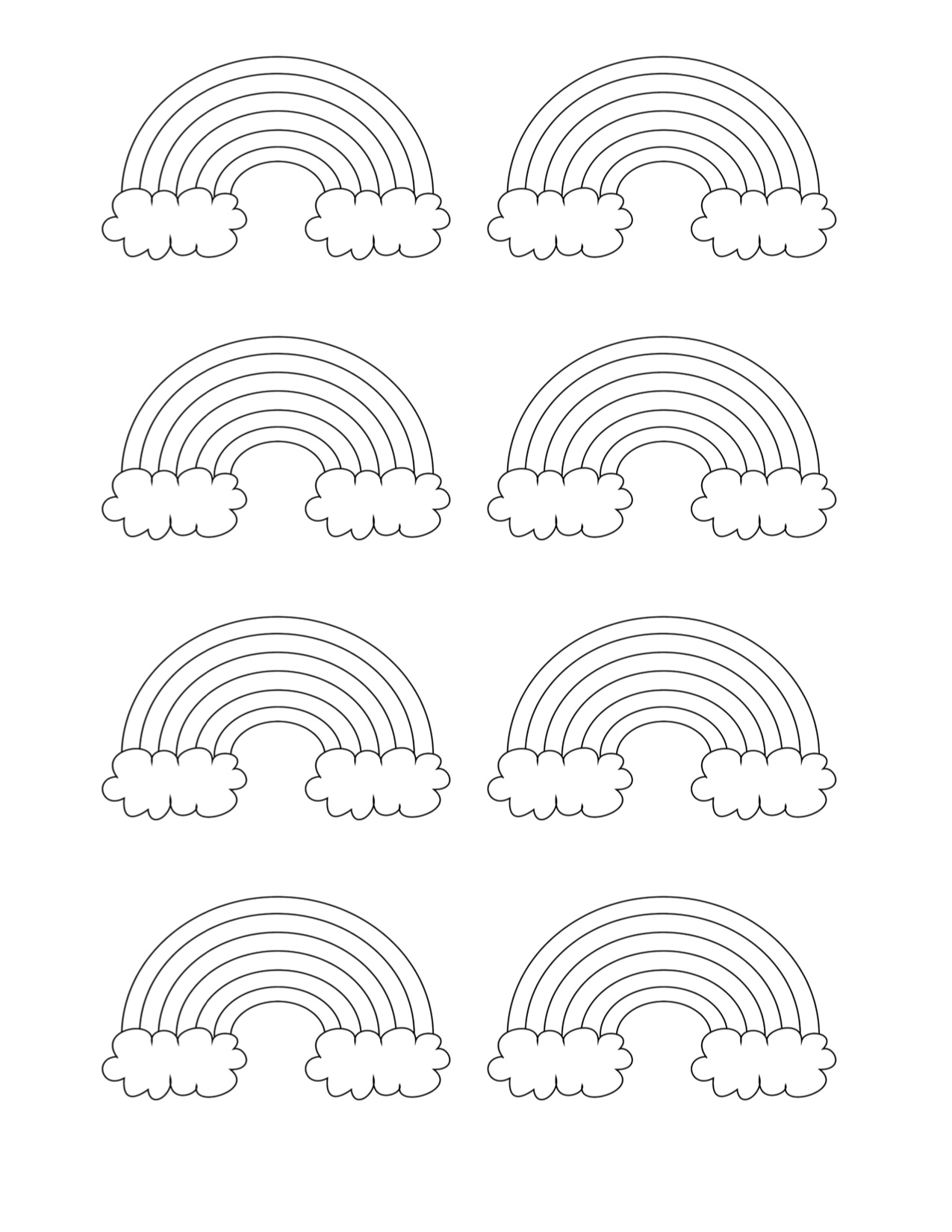 Cute Rainbow Patterns With Clouds Free Template You Can Print What 