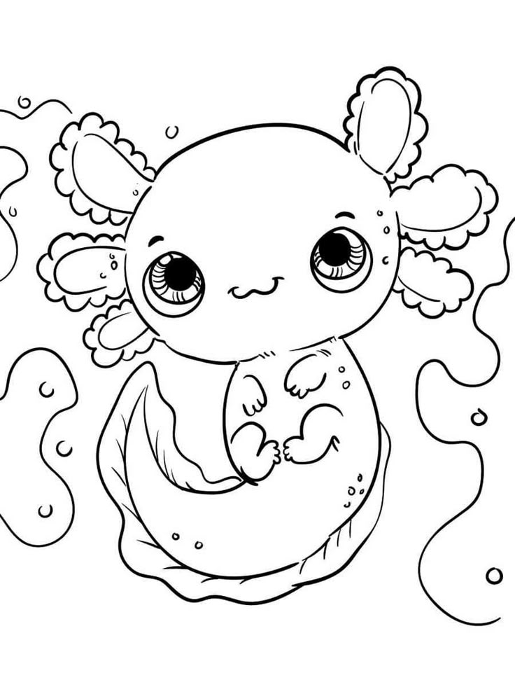Cute Squishmallow Axolotl Coloring Page