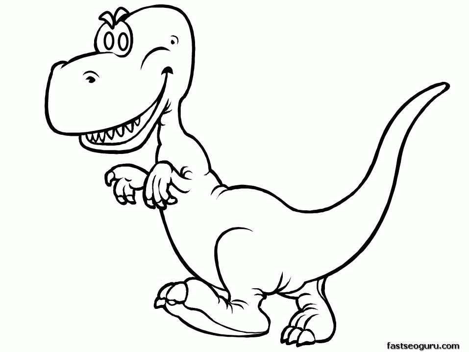 Cute T rex Coloring Page Coloring Home