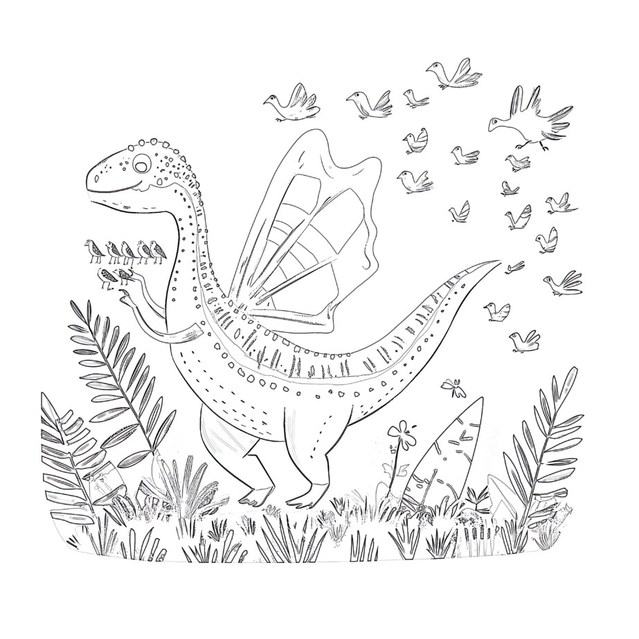 cute t rex coloring page