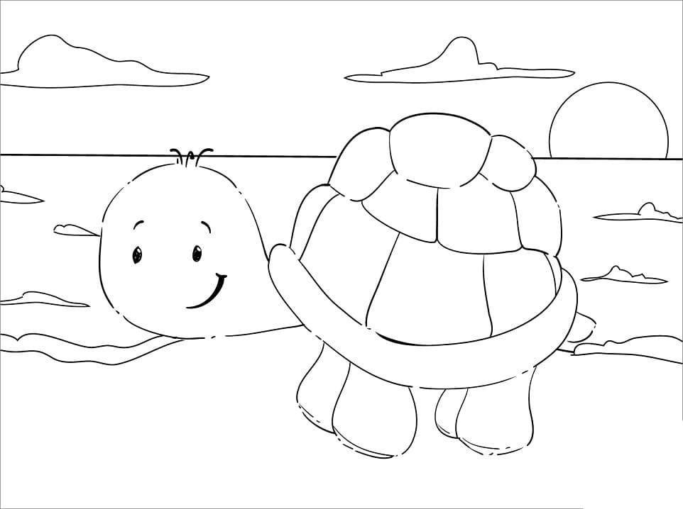 Cute Turtle Coloring Page Coloring Page Free Printable Coloring Pages 