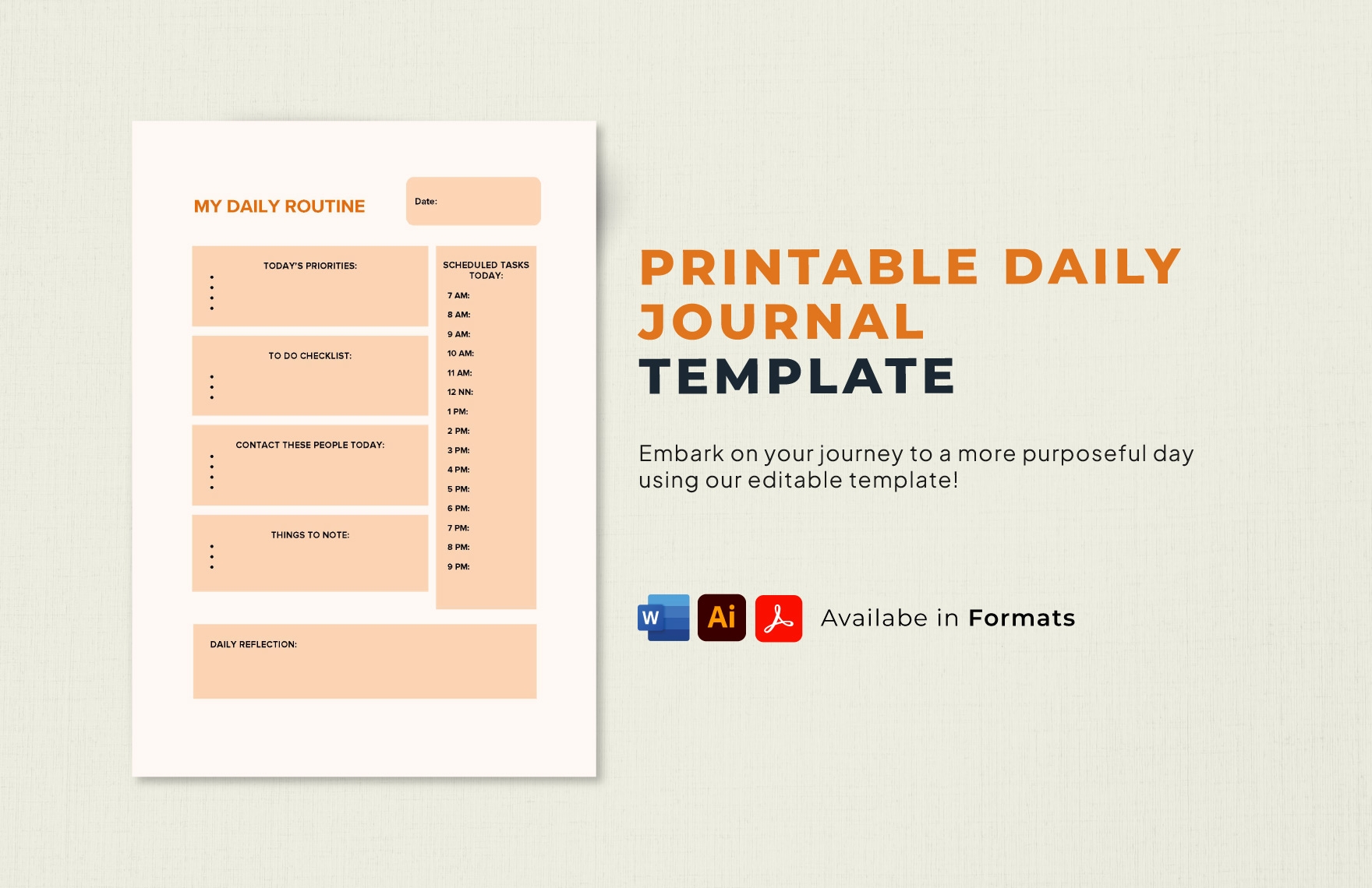 Daily Journal Template In Google Docs Word PDF Download Template
