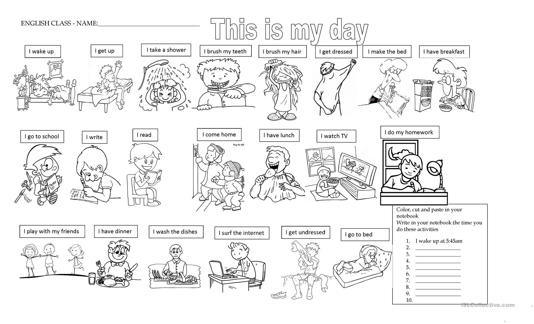 Daily Routines Printable Worksheets