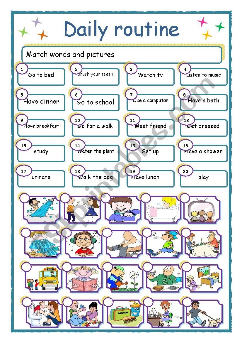 my daily routines worksheet