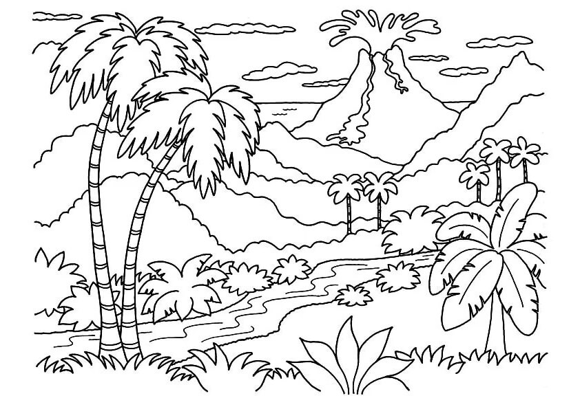 Dangerous Volcano Coloring Page Free Printable Coloring Pages For Kids