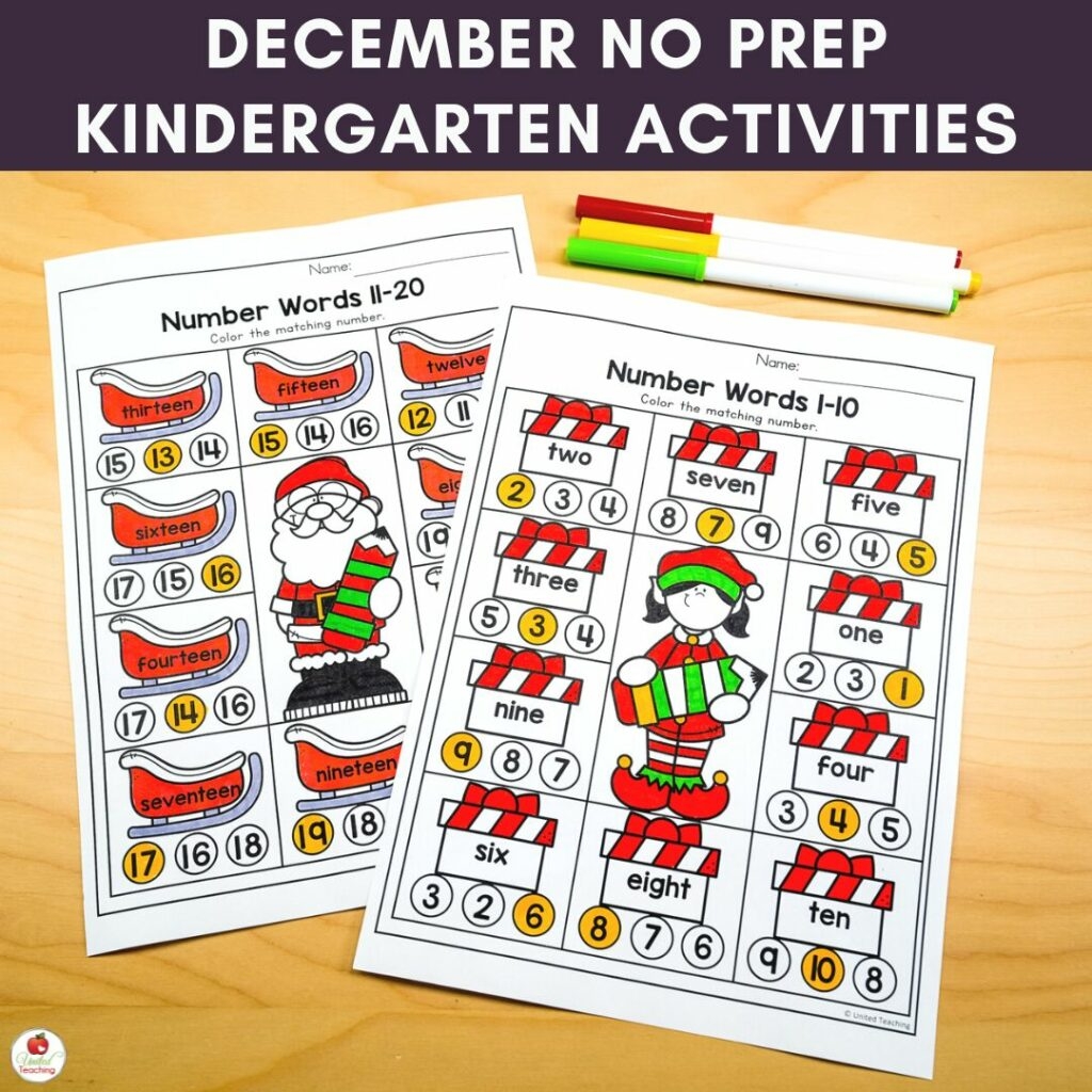 December Worksheets For Kindergarten Fun And Easy To Use 