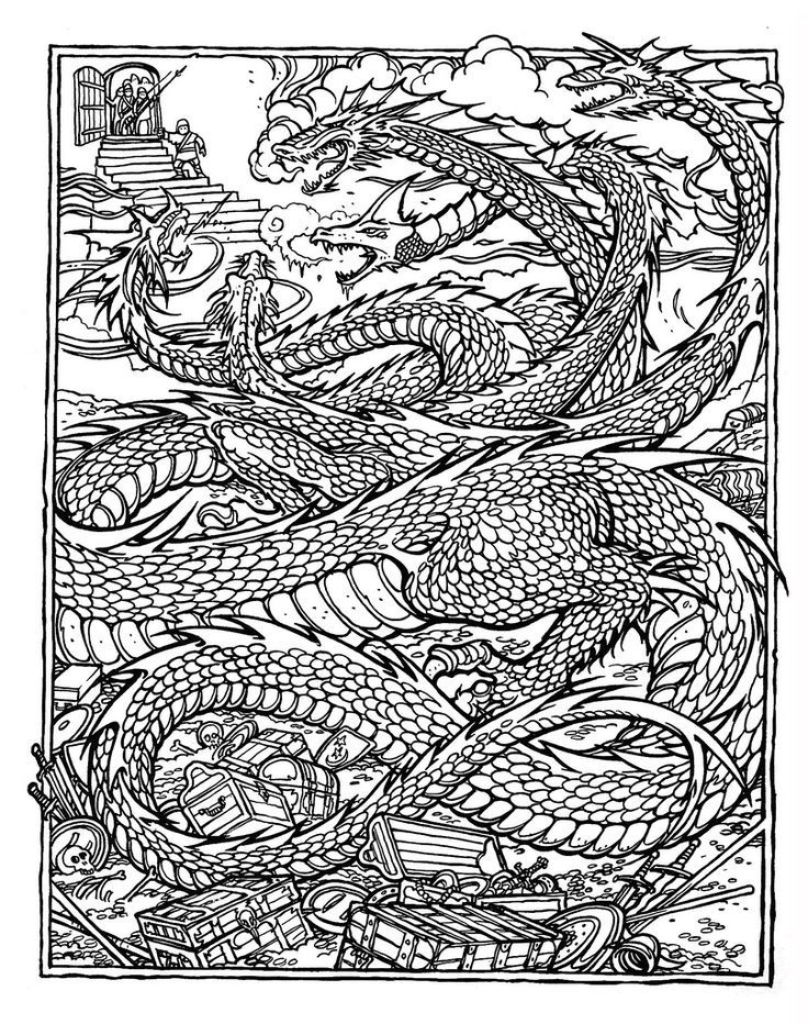 Detailed Dragon Coloring Pages Coloring Home