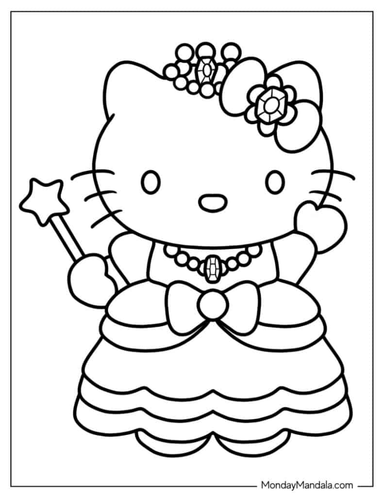 Hello Kitty printable coloring sheets