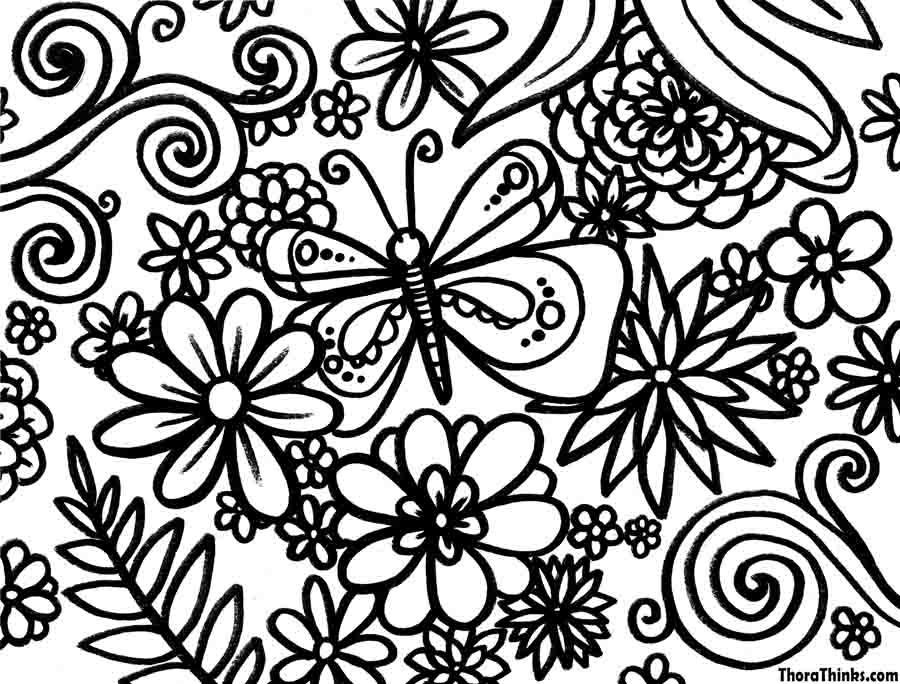 clip art coloring pages flowers