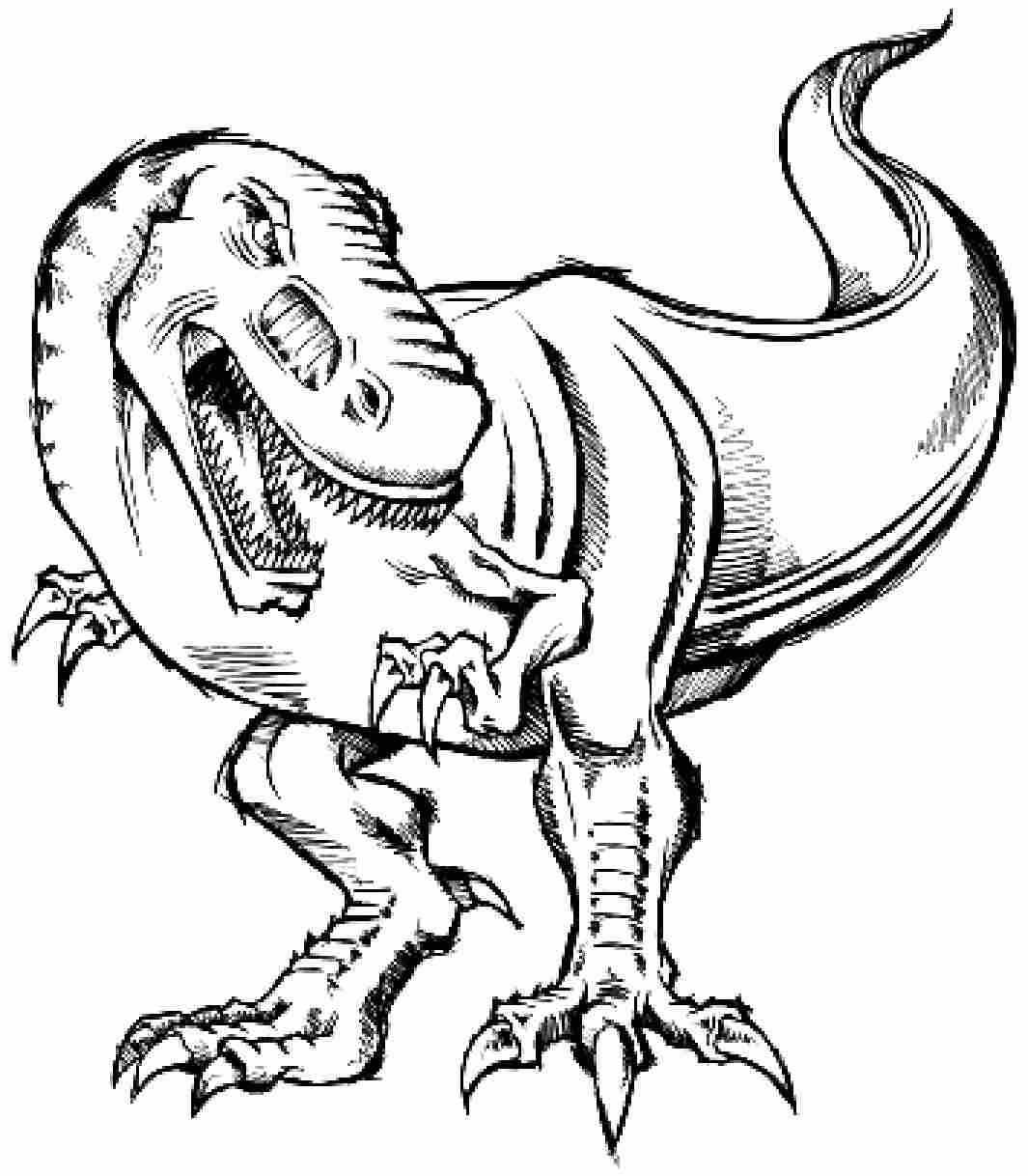t rex cartoon coloring page