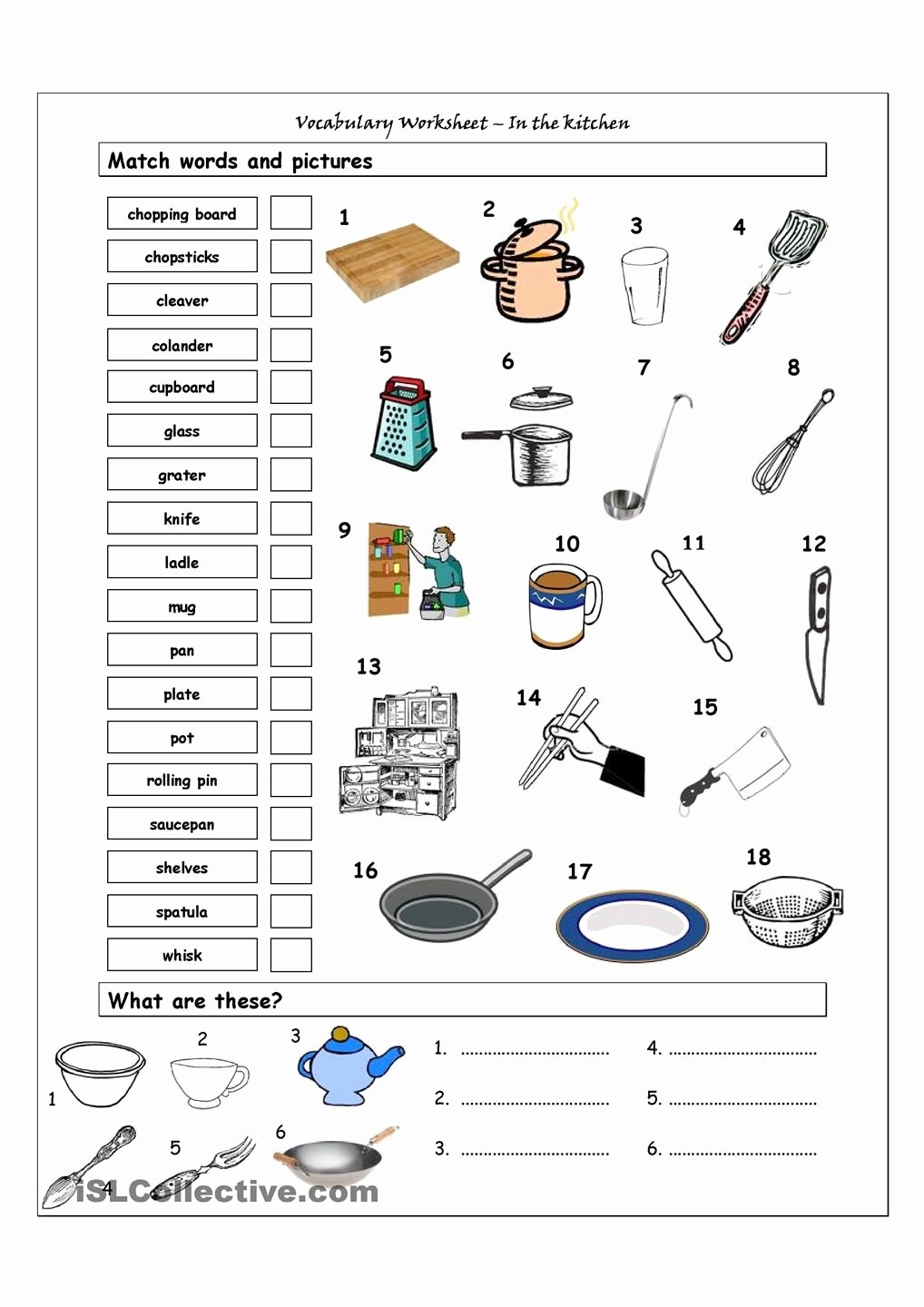 basic cooking skills worksheets