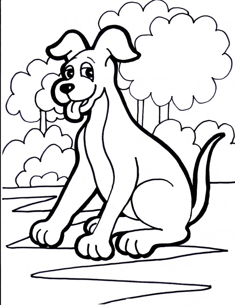 coloring page of a dog