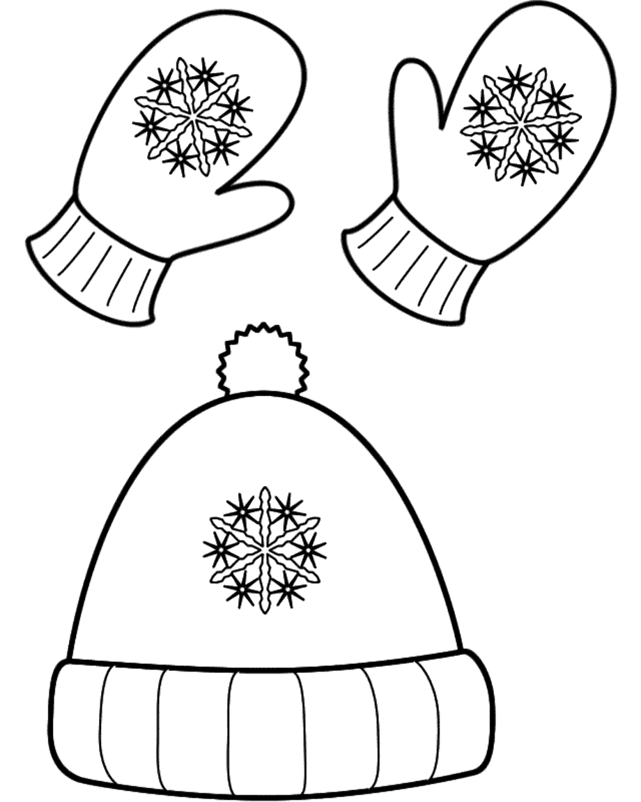 m for mittens coloring page