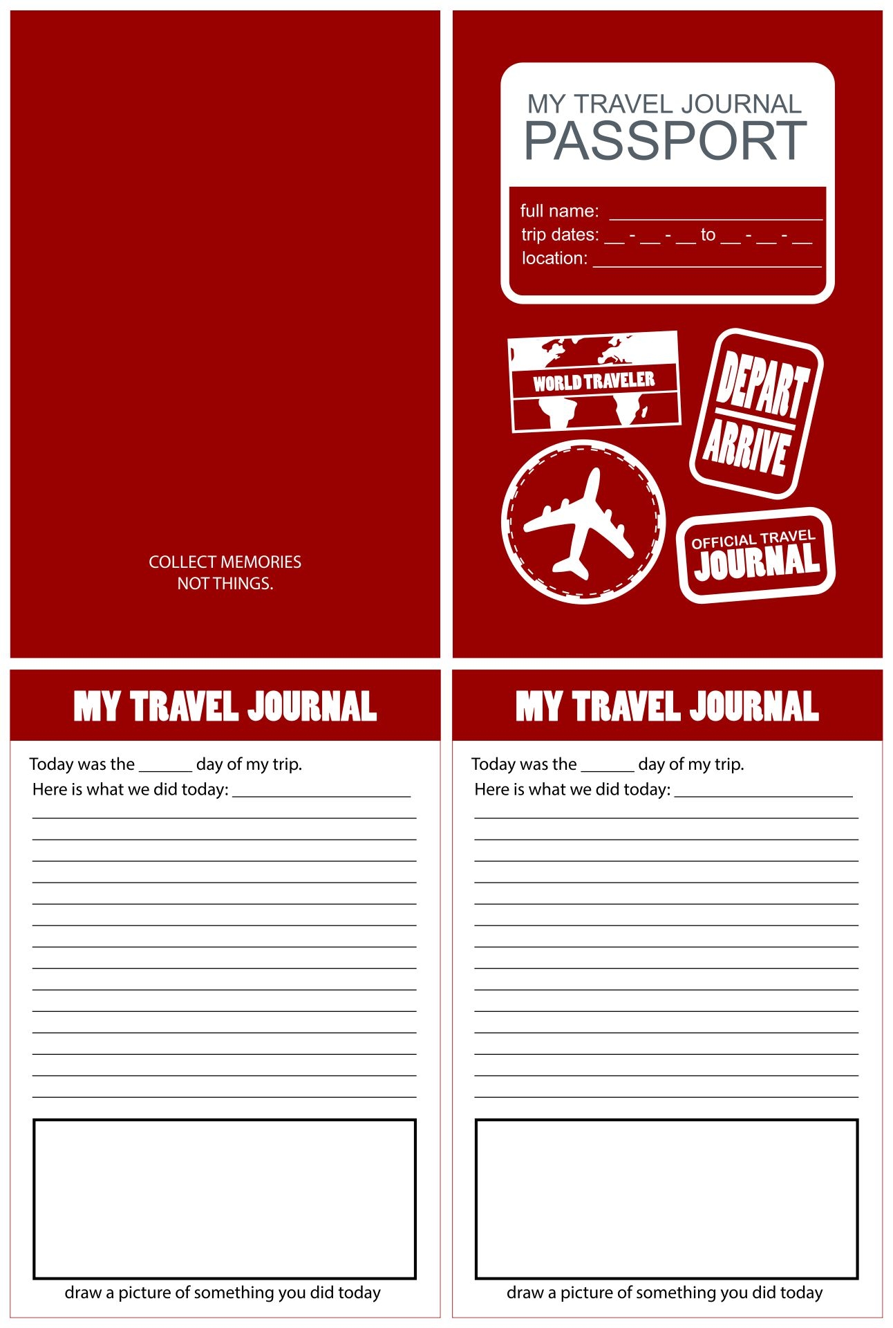 Downloadable Printable Travel Journal Template Printable Templates