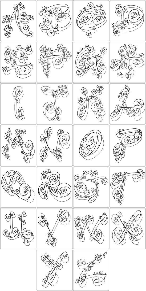 Downloadable Quilling Letters Template Printable Printable Templates