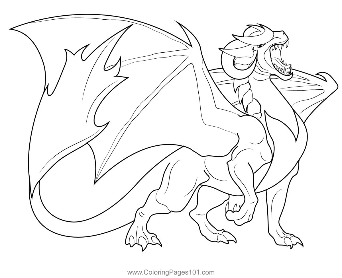 coloring page dragon