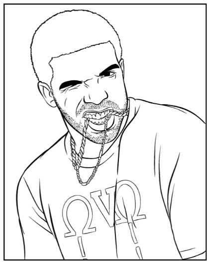Drake Rapper Coloring Page Coloring Home
