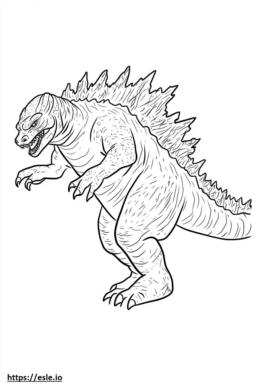 Drawing Godzilla Coloring Sheet