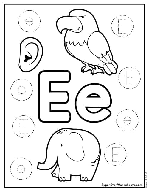 E Worksheets For Preschoolers