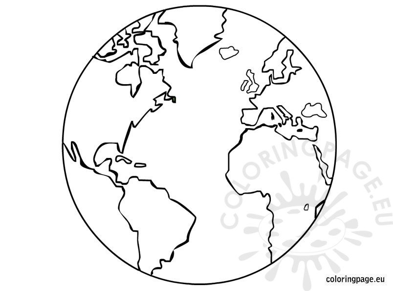 Earth Template Printable Coloring Page