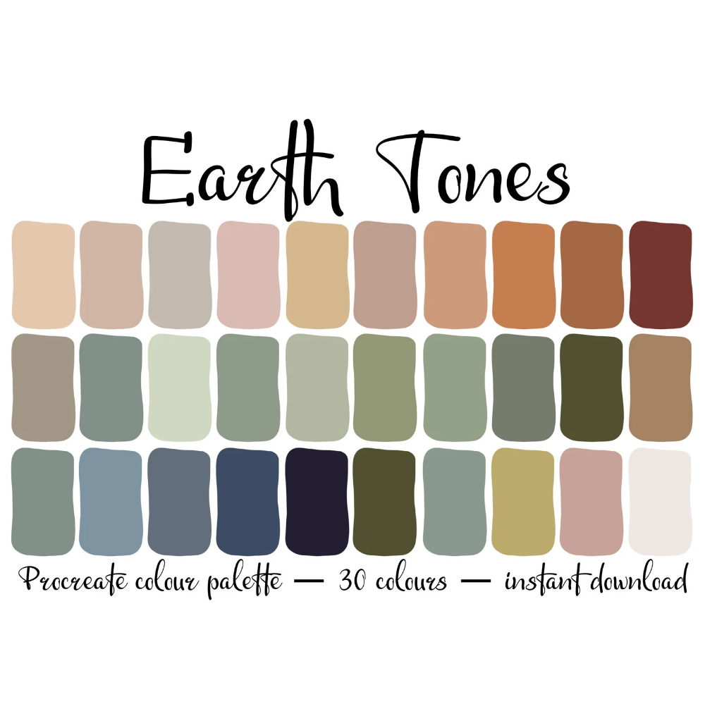 Earth Tone Colour Palette For Procreate Etsy Australia Earth Tone 