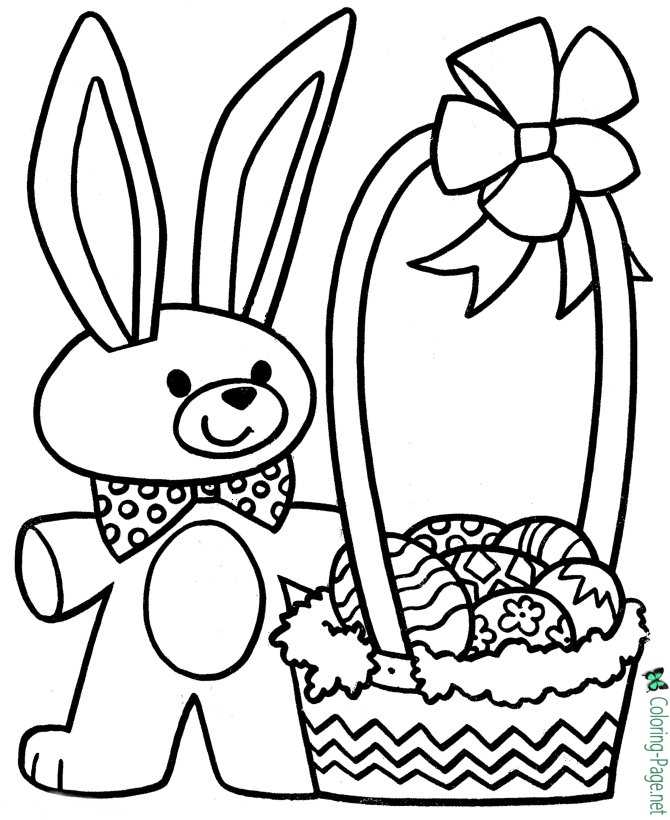 easter color page easy