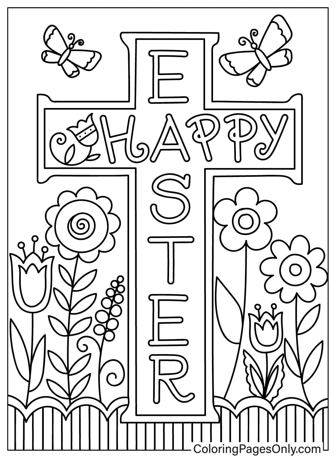 Easter Cross Card Coloring Page Free Printable Coloring Pages