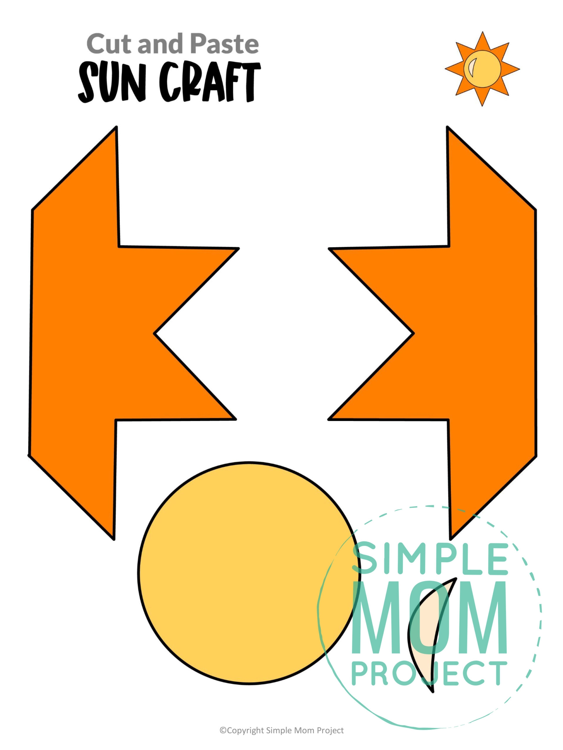 Easy And Fun Sun Craft Cut And Paste Printable Templates Simple Mom 
