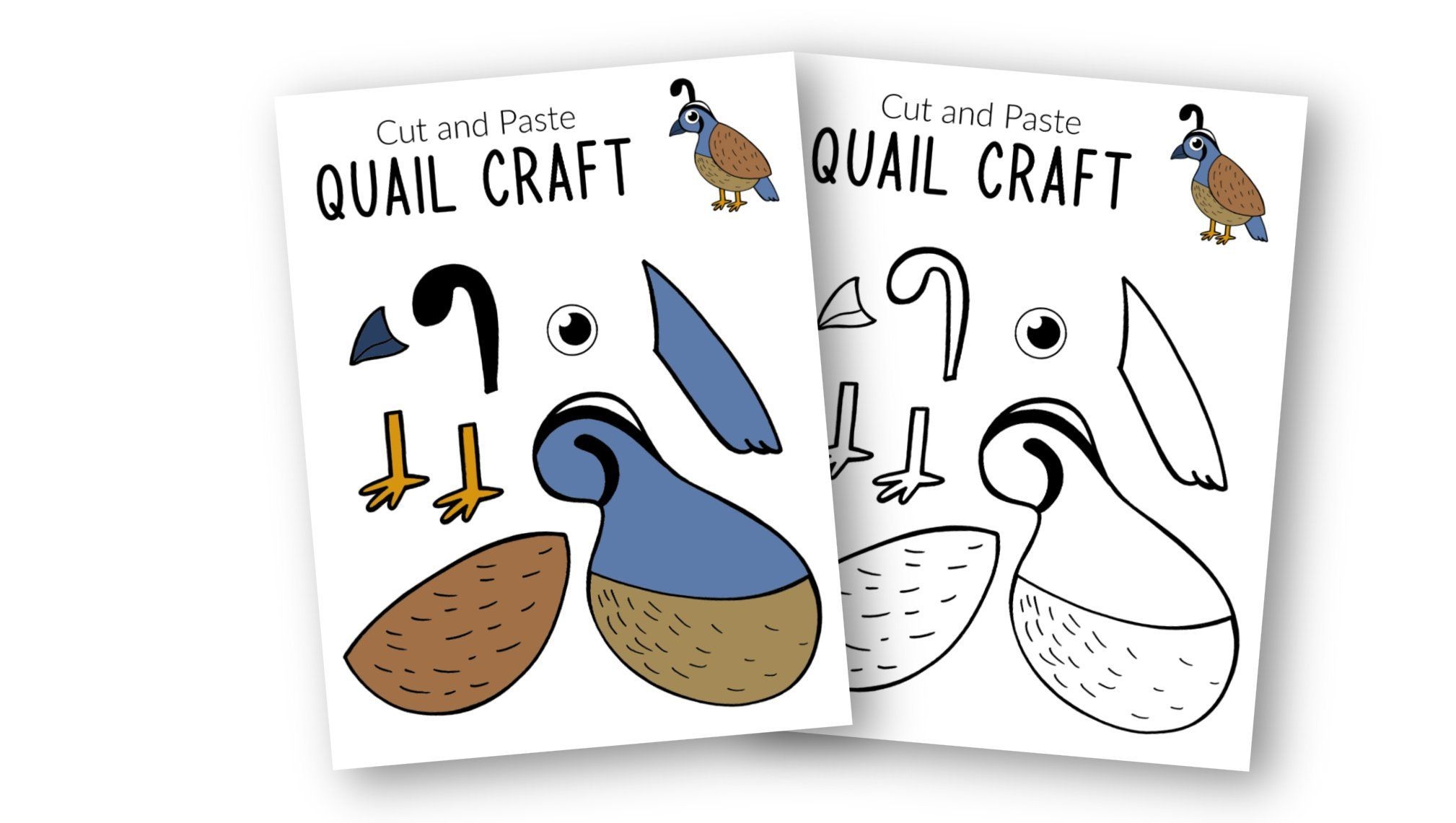 Easy Cut And Paste Quail Craft For Kids Homeschool Crafts Toddler
