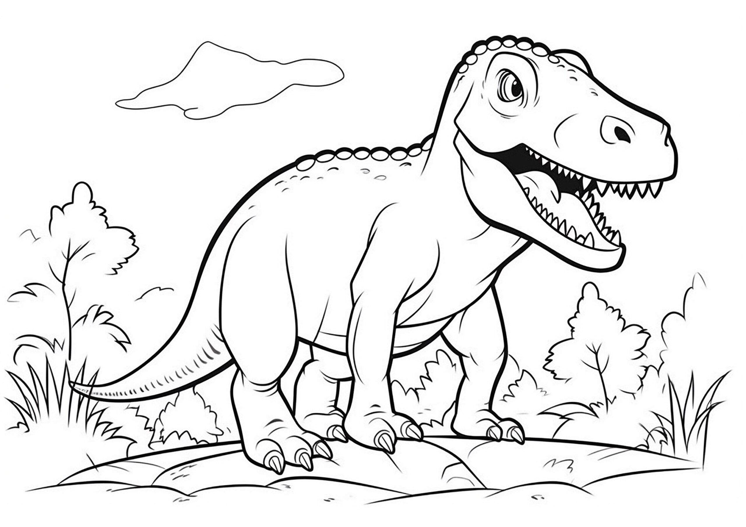 dinosaur free colouring in