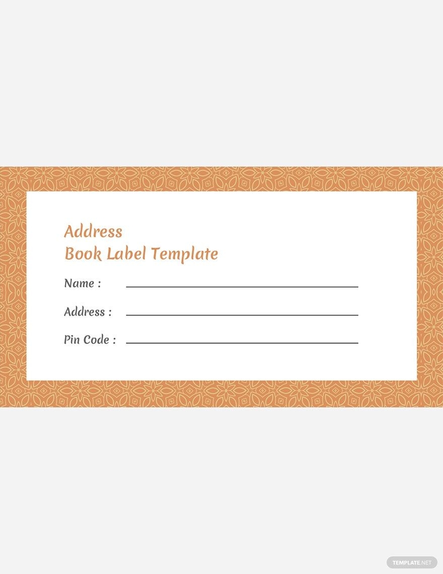notebook label template editable