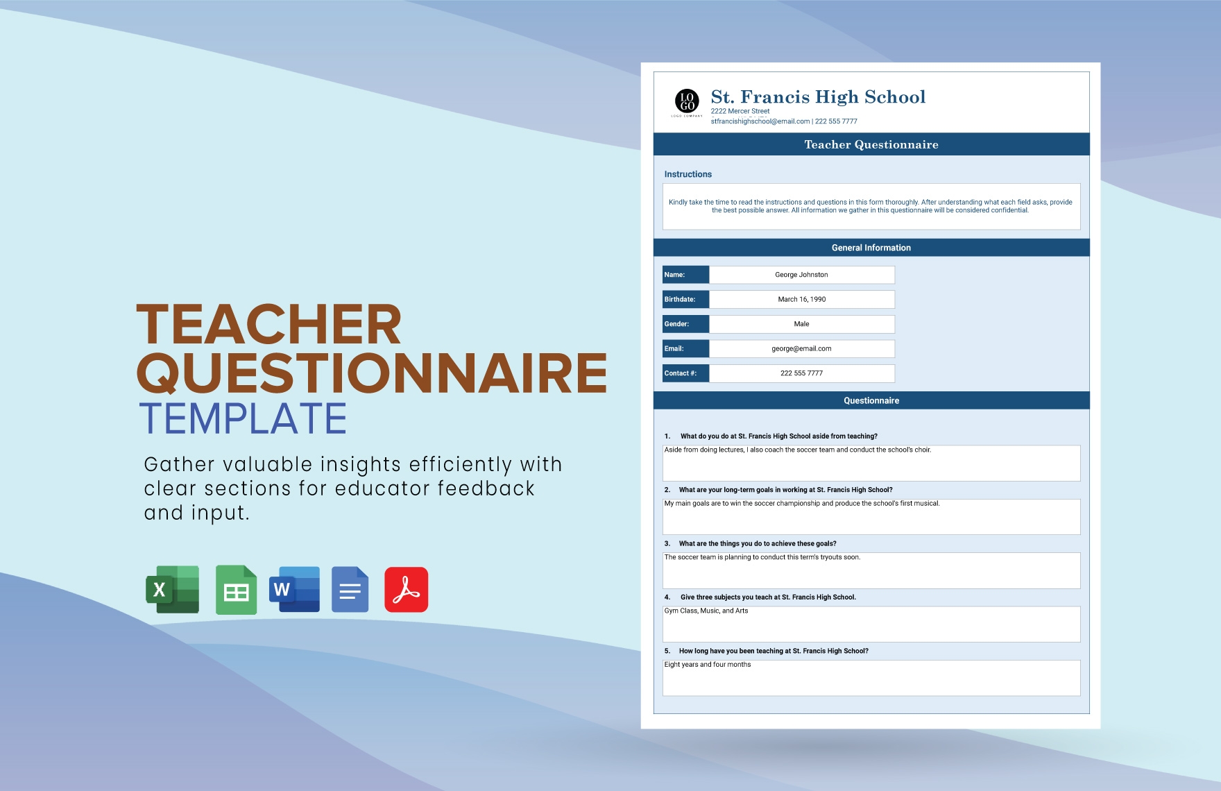 Editable Questionnaire Templates In Excel To Download