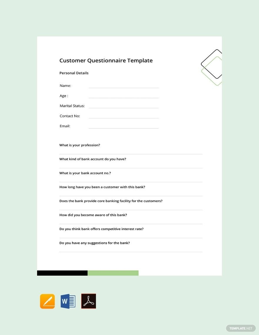 blank questionnaire template free