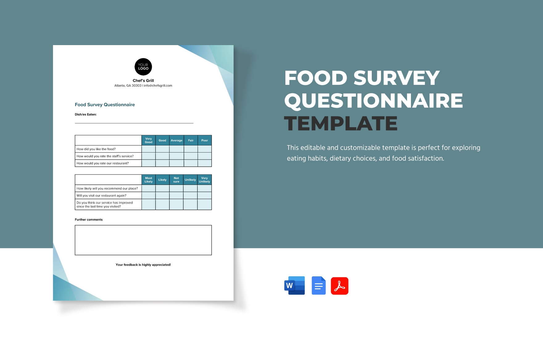 Editable Questionnaire Templates In PDF To Download